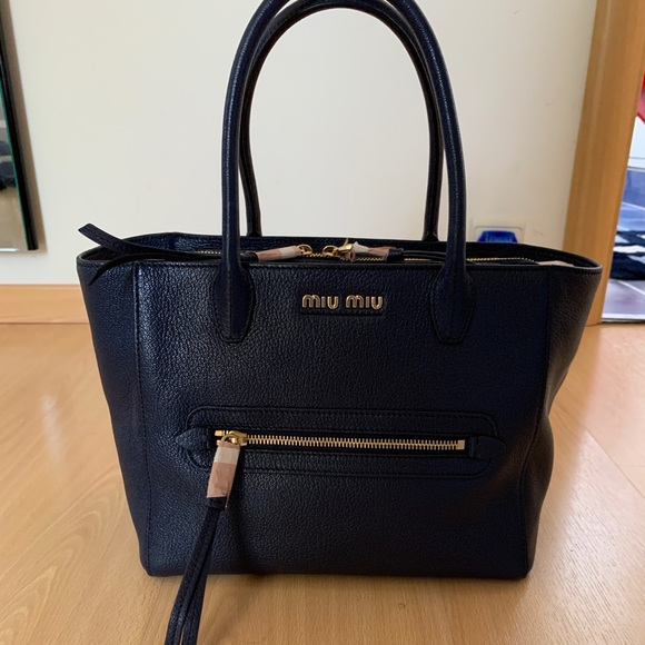 NWT MIU MIU Leather Handbag (Navy) - Picture 3 of 11